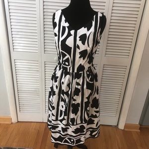 Talbots Black and White V-neck dress party dress